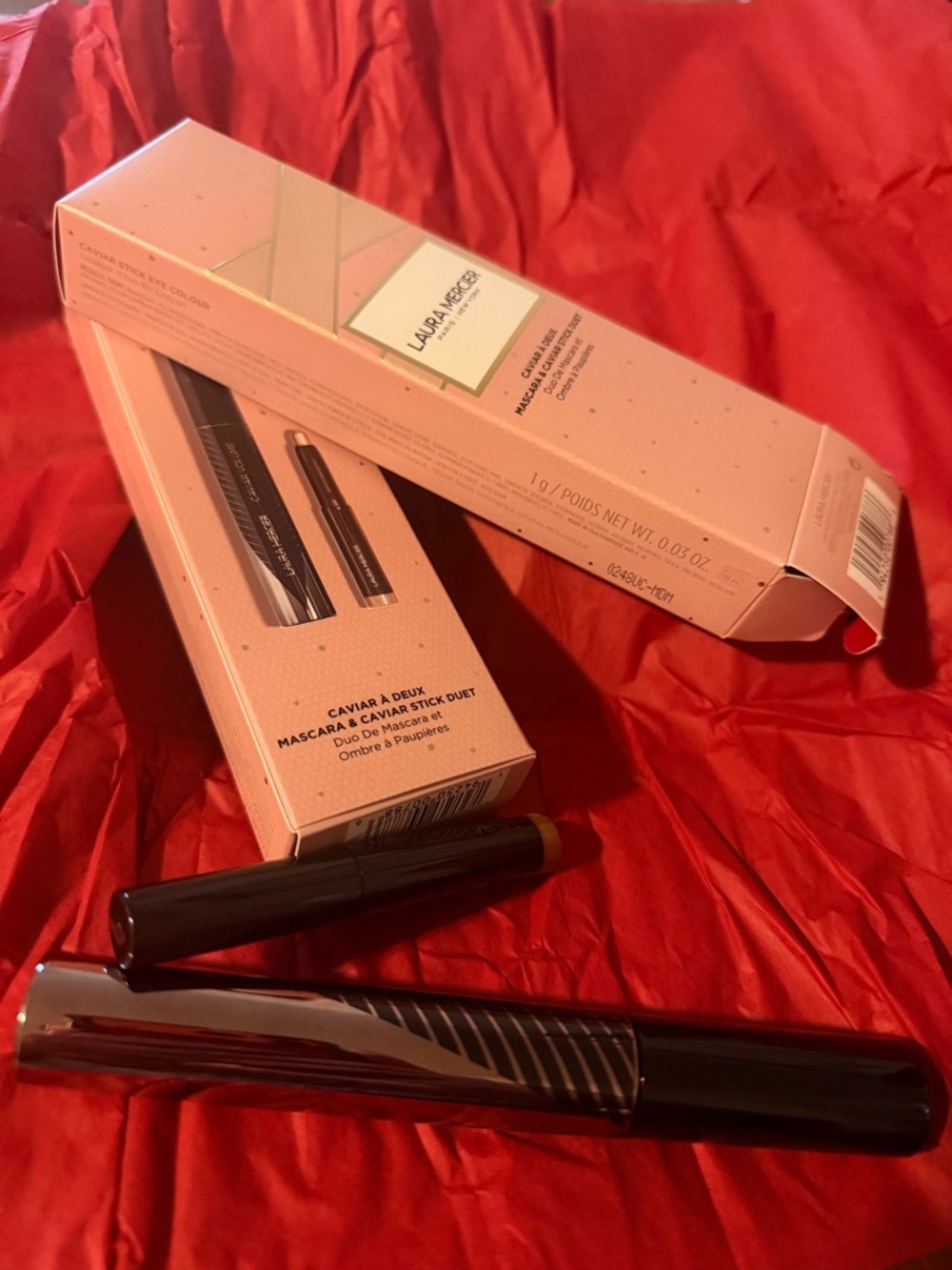 laura mercier Pink Boxed Caviar Stick Duo with Black Tubes